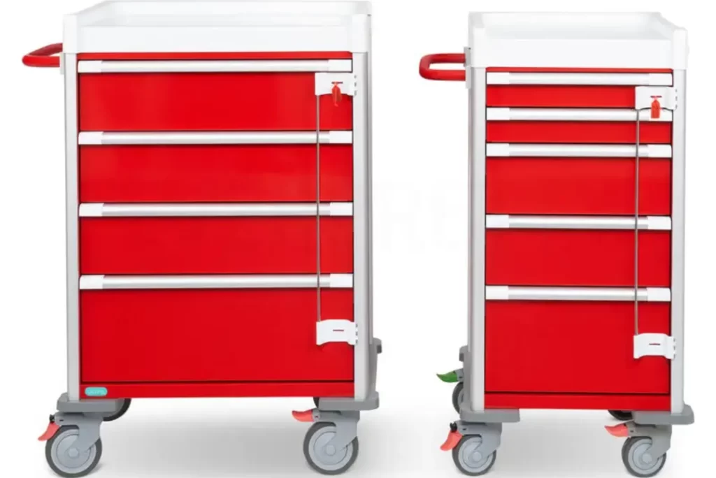 OEKAN Double-sided Open Medical Trolley with Drawers A Seamless Solution for Hospital Storage