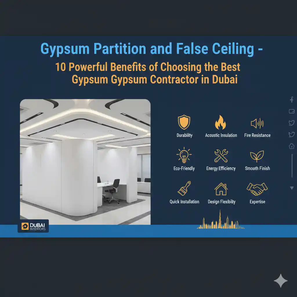 Gypsum Partition and False Ceiling – 10 Powerful Benefits of Choosing the Best Gypsum Contractor in Dubai